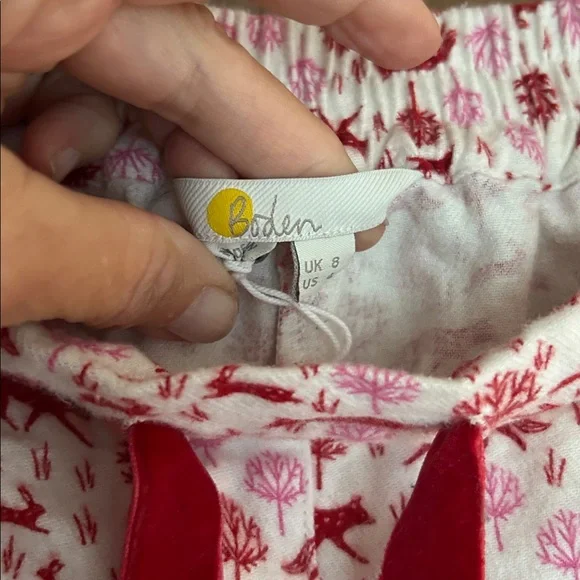 Boden Red and White Patterned Lounge Pants - Picture 2 of 4